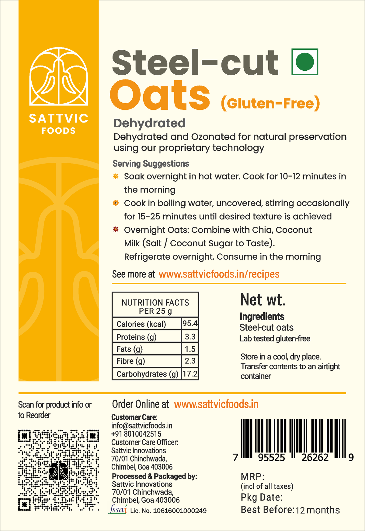 Image 8 of Sattvic Foods Steel Cut Oats | Gluten-free & Low GI