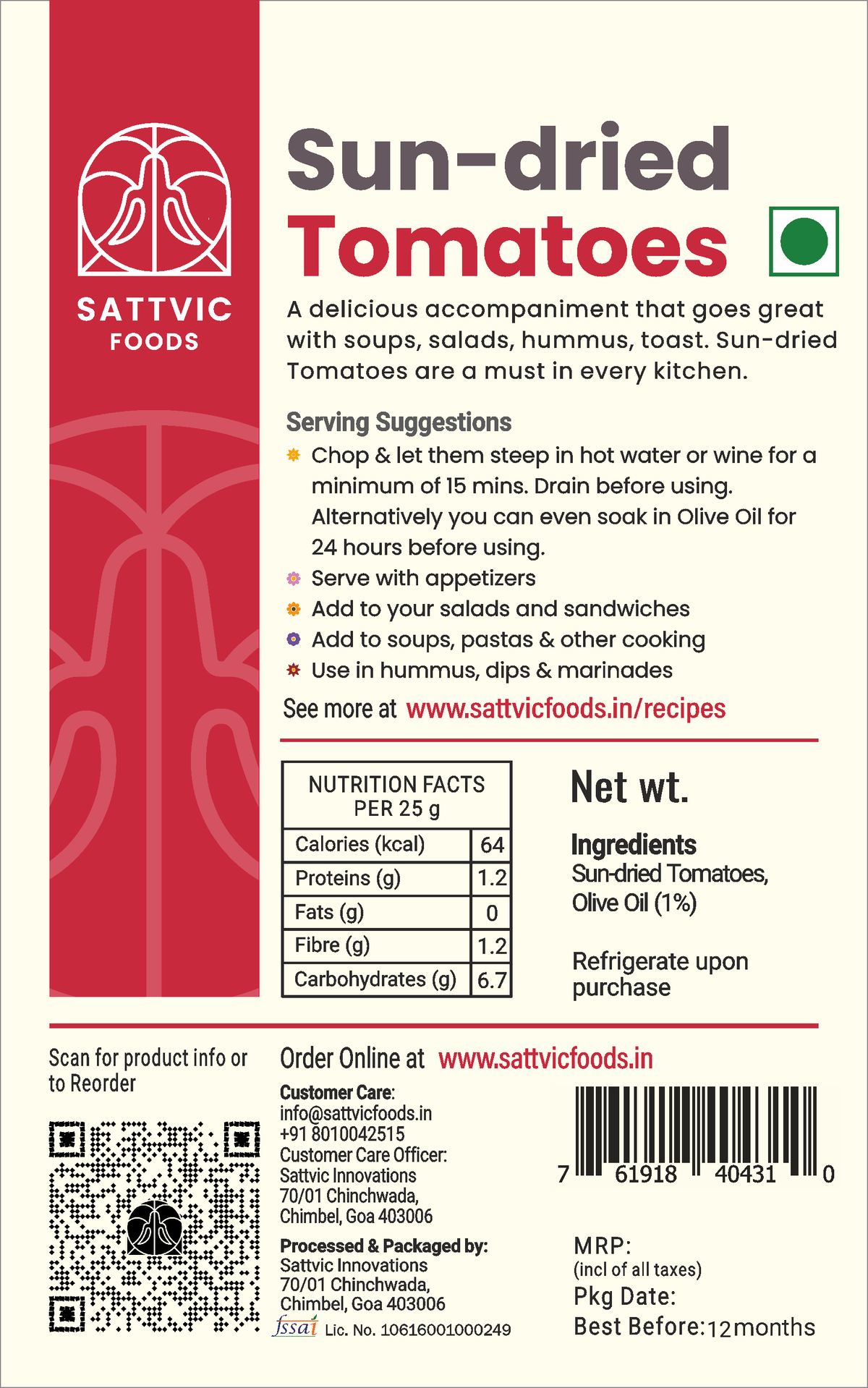 Image 10 of Sattvic Foods Sun-Dried Tomatoes | Indian Origin | 1% Olive Oil