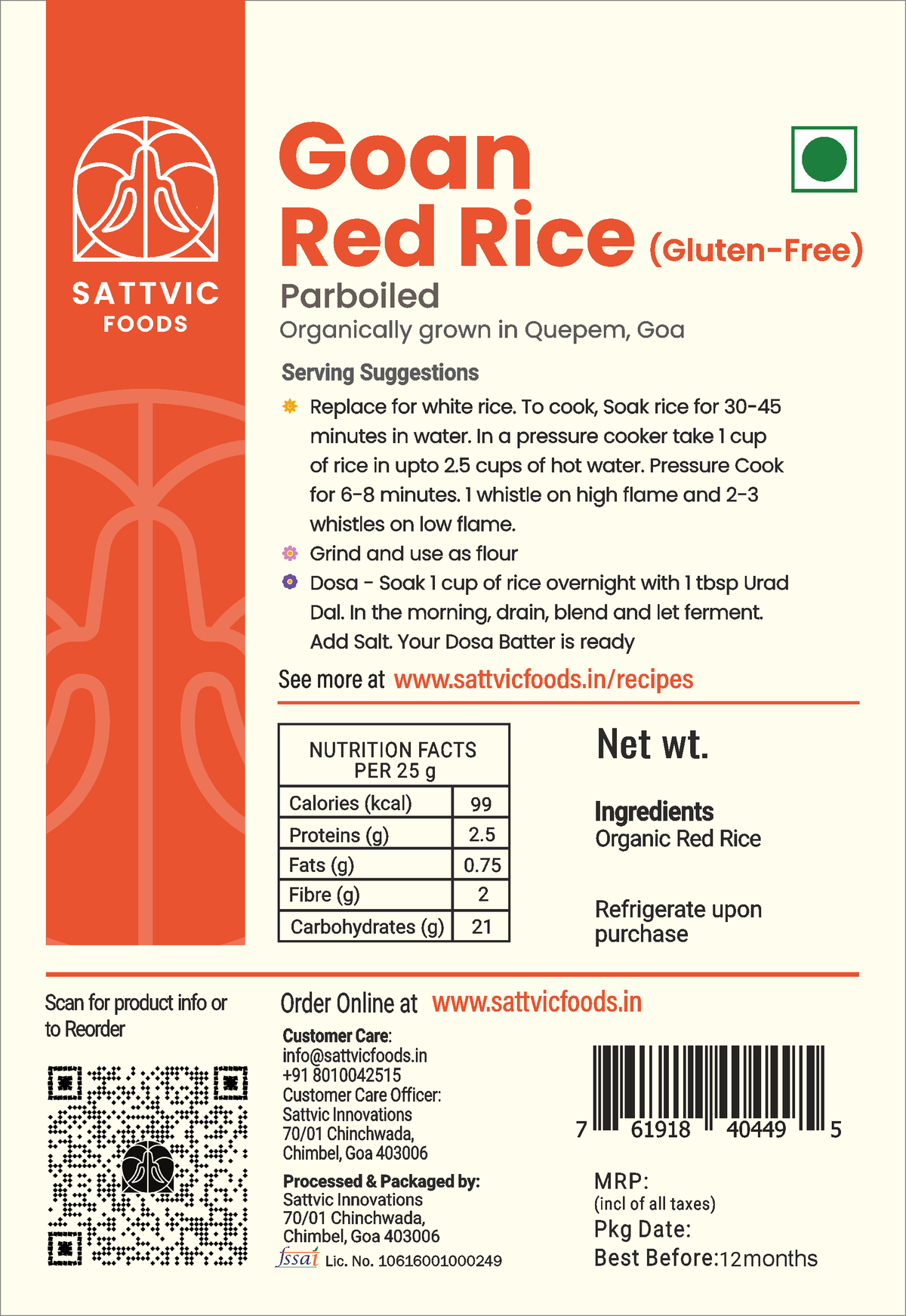 Image 6 of Sattvic Foods Organic Goan Red Rice | Fibre-Rich & Low GI