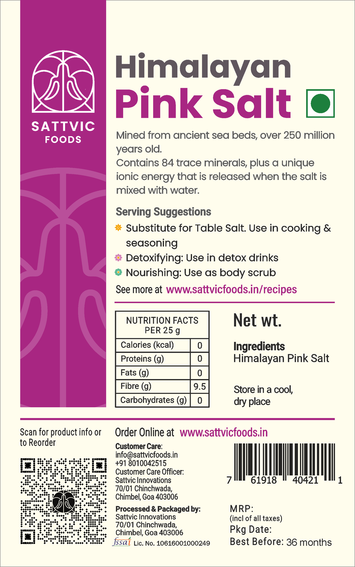 Image 6 of Sattvic Foods Himalayan Salt (Pink Salt / Stone Ground)