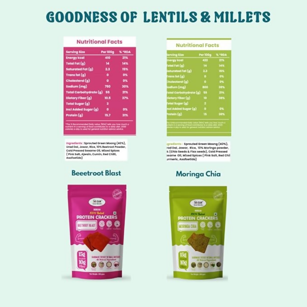 Image 2 of NIHKAN Moringa Chia & Beetroot Protein Crackers