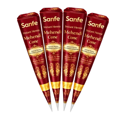 Image 1 of Pack of 4 for the product Sanfe Instant Henna Mehendi Cone