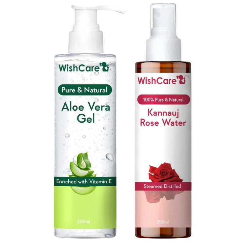 Image 1 of Wishcare Pure Aloe Vera Gel+ Rose Water Combo