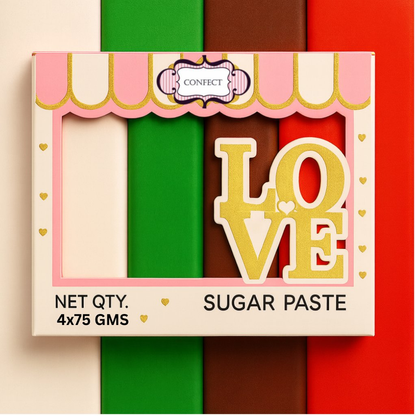 Image 1 of 4*75 gm for the product Confect Multipack of White, Emerald Green, Brown and Red Sugarpaste 19