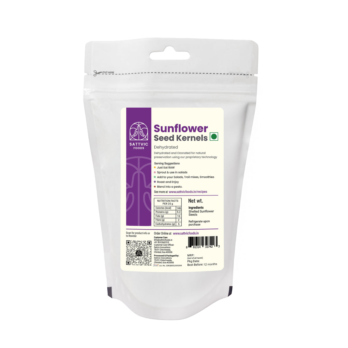 Image 9 of Sattvic Foods Raw Sunflower Seeds (No Shell)