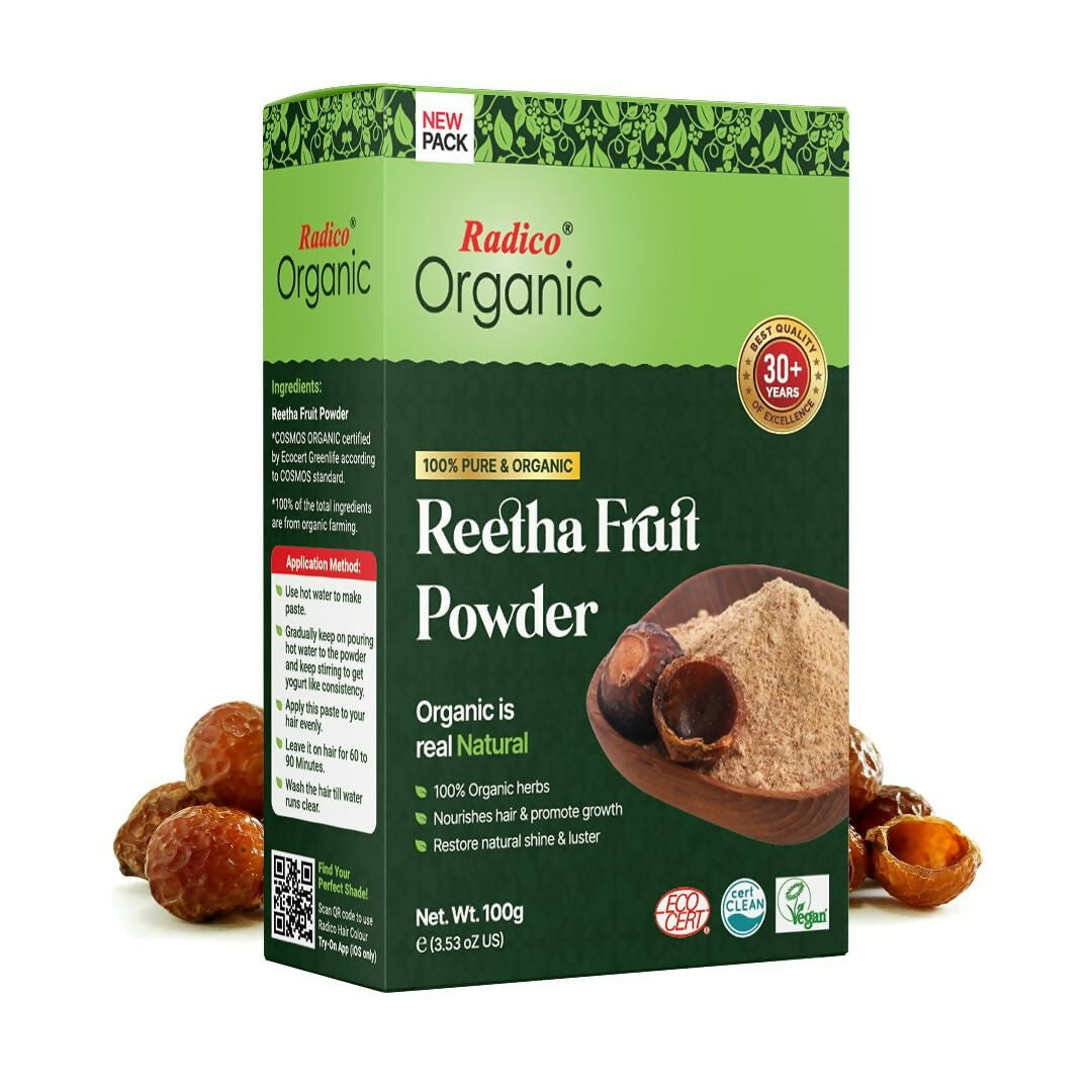Image 1 of 100 gm for the product Radico Organic Reetha Hair Treatment Powder