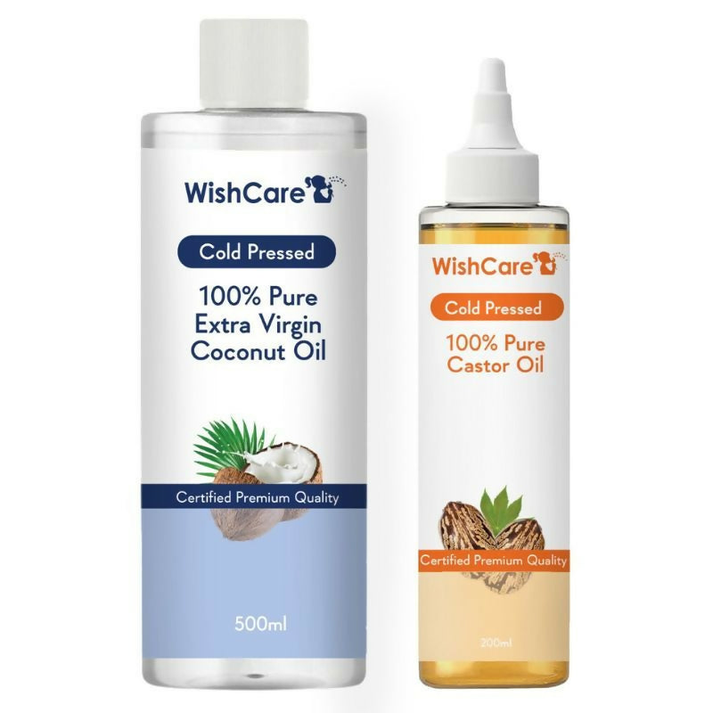 Image 1 of Wishcare Cold Pressed Extra-Virgin Coconut Oil & Castor Oil Combo