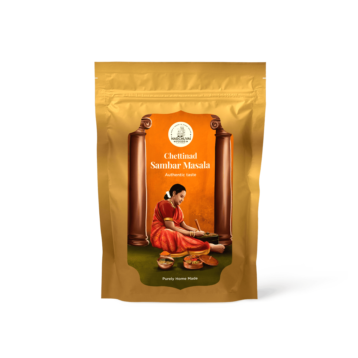Image 1 of 100 gm for the product Narchuvai Foods Chettinad Sambar Masala