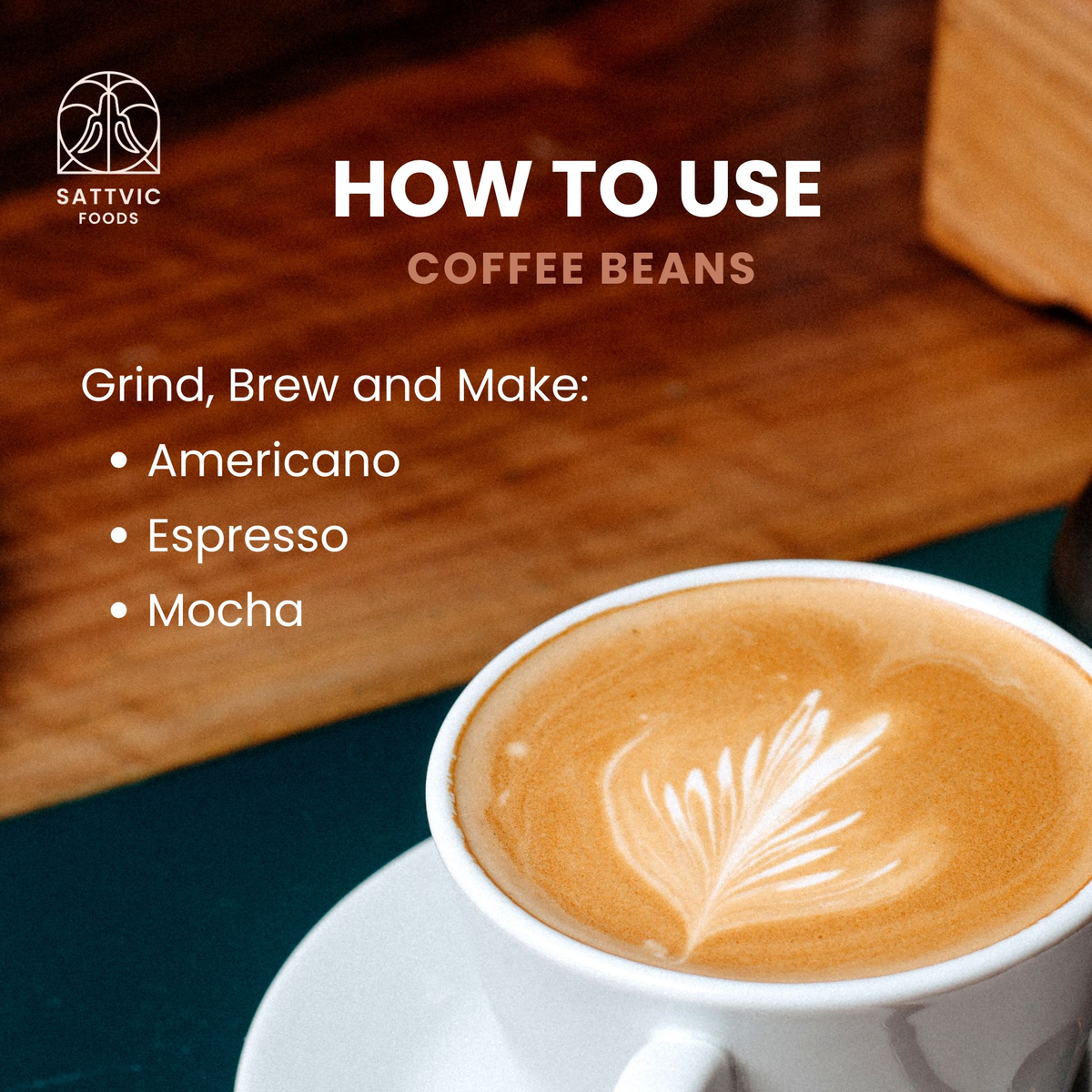 Image 5 of Sattvic Foods Organic Arabica Coffee Beans | Medium Dark Roast