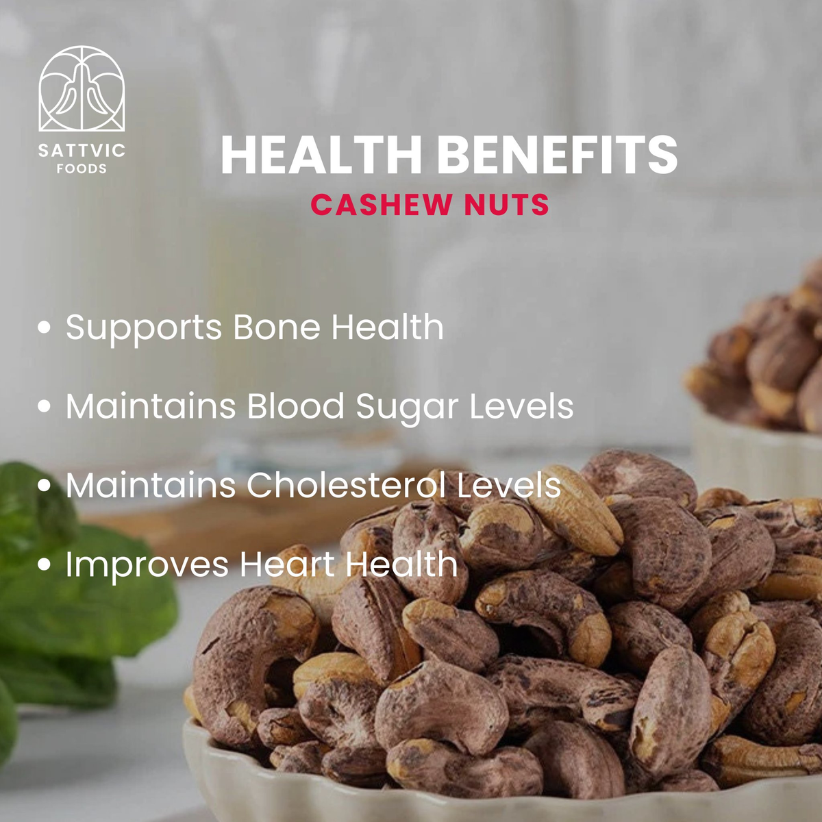 Image 4 of Sattvic Foods Double Drum Roasted Cashew Nuts with Skin - Extra Large
