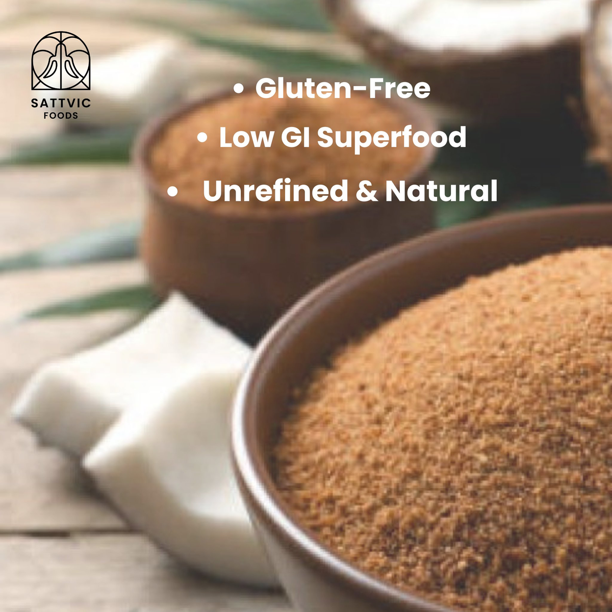 Image 3 of Sattvic Foods Coconut Sugar | Unrefined, Natural, Low-GI Sweetener