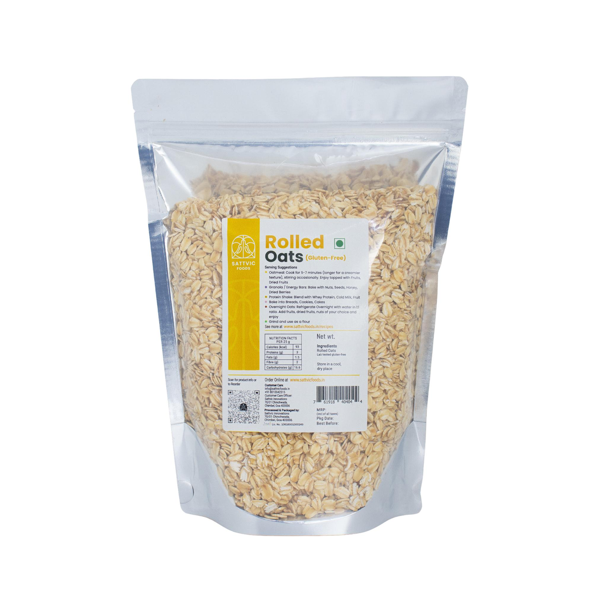 Image 10 of Sattvic Foods Rolled Oats | Jumbo-Sized, Gluten-free, Fibre-Rich