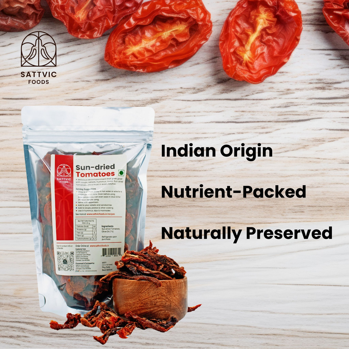 Image 2 of Sattvic Foods Sun-Dried Tomatoes | Indian Origin | 1% Olive Oil