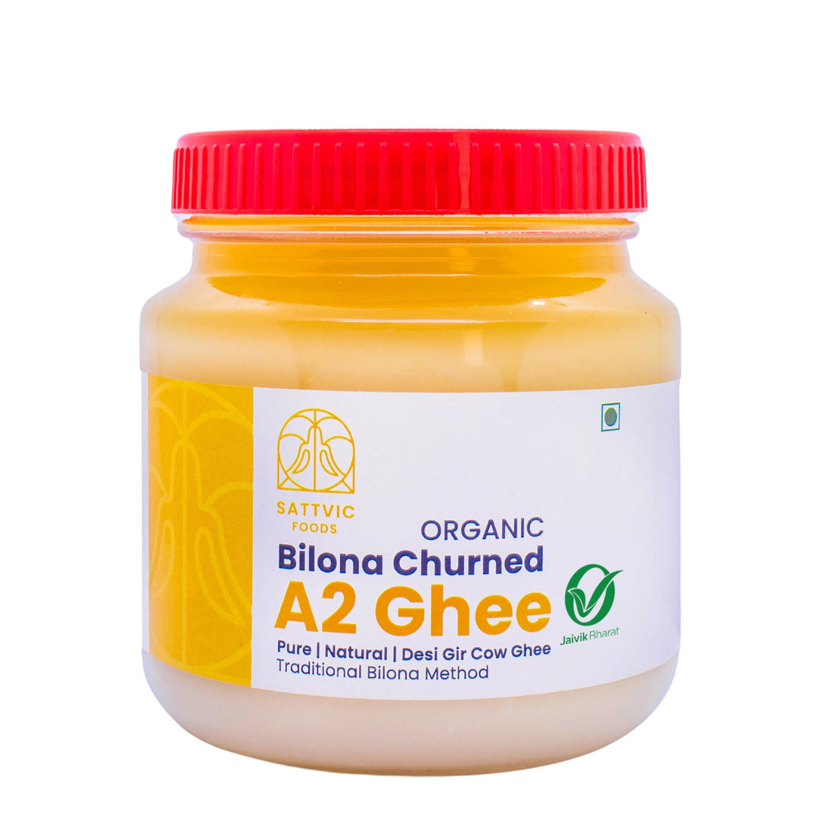 Image 1 of 450 gm / Pack of 1 for the product Sattvic Foods A2 Organic Gir Cow Ghee | Pure & Nutritious Bilona Ghee