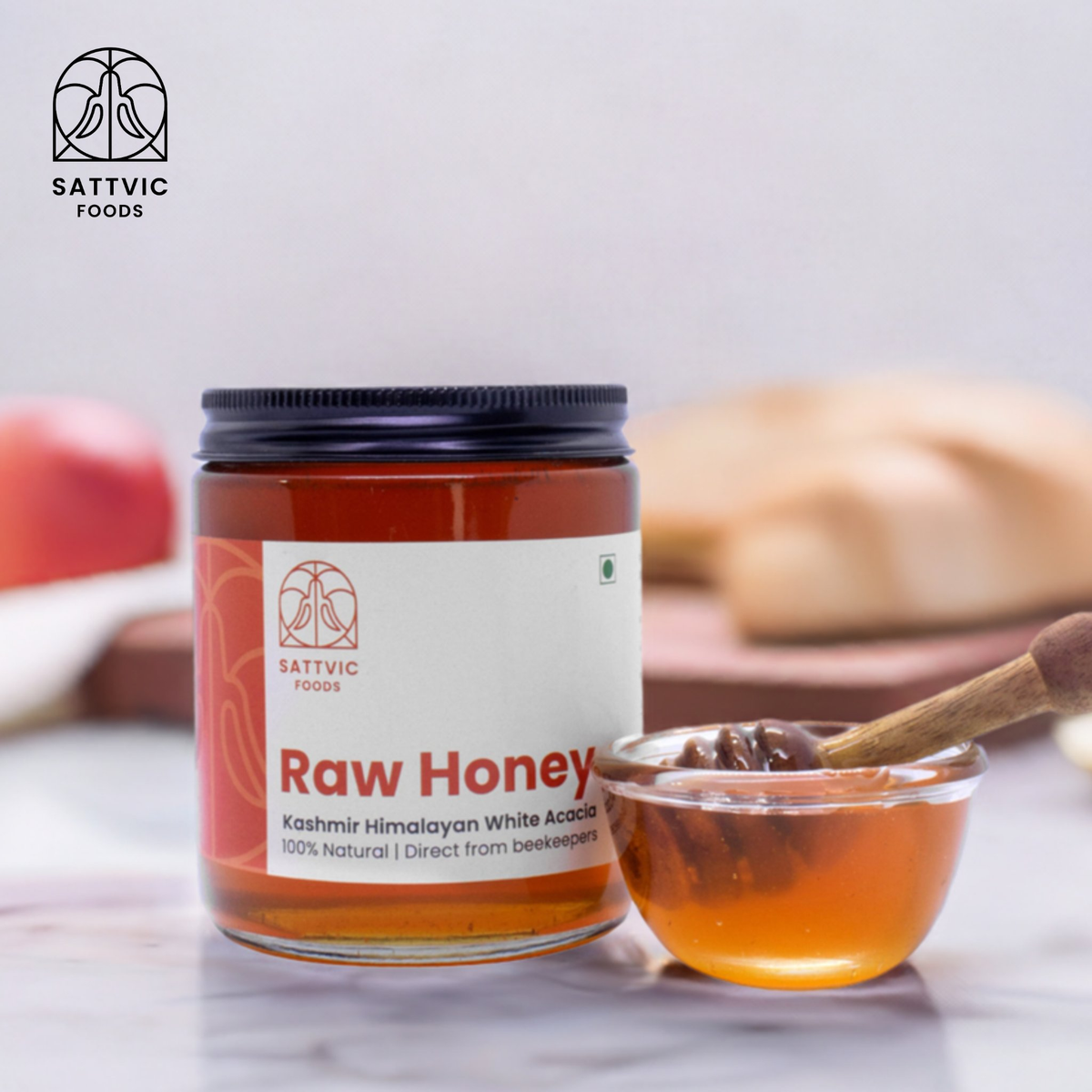 Image 2 of Sattvic Foods Raw Acacia Honey | Honey of Kashmir