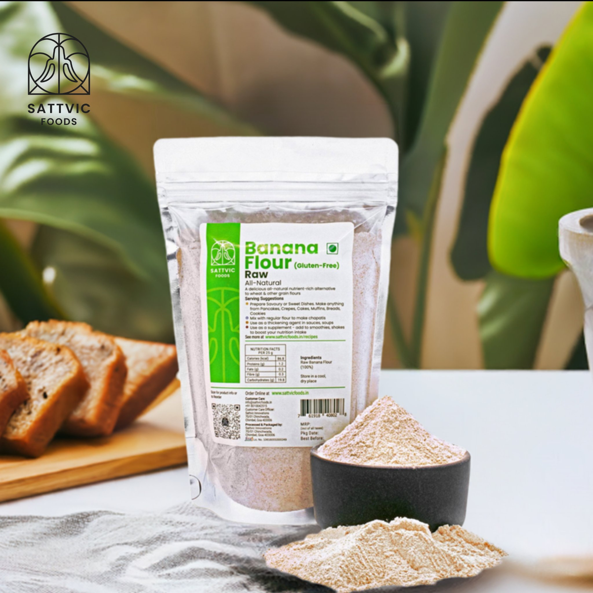 Image 5 of Sattvic Foods Raw Banana Flour | Natural Gluten-Free | Superfood