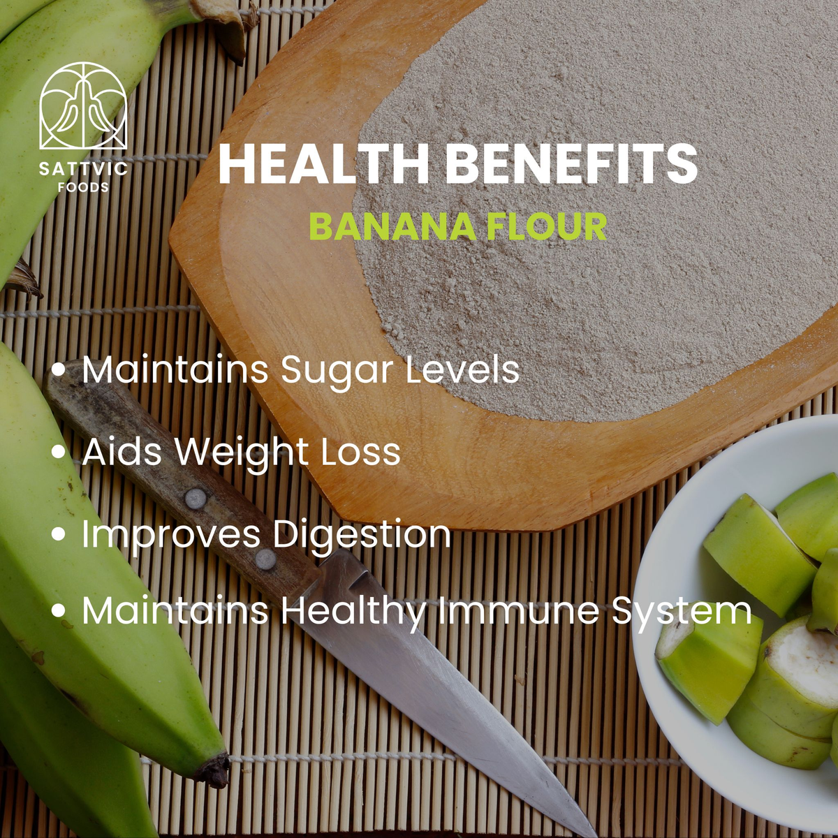 Image 3 of Sattvic Foods Raw Banana Flour | Natural Gluten-Free | Superfood