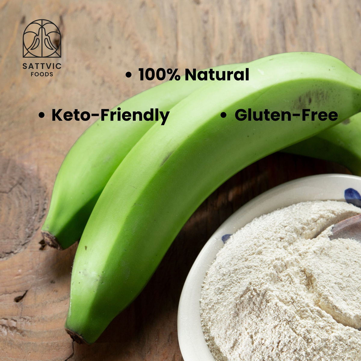 Image 2 of Sattvic Foods Raw Banana Flour | Natural Gluten-Free | Superfood