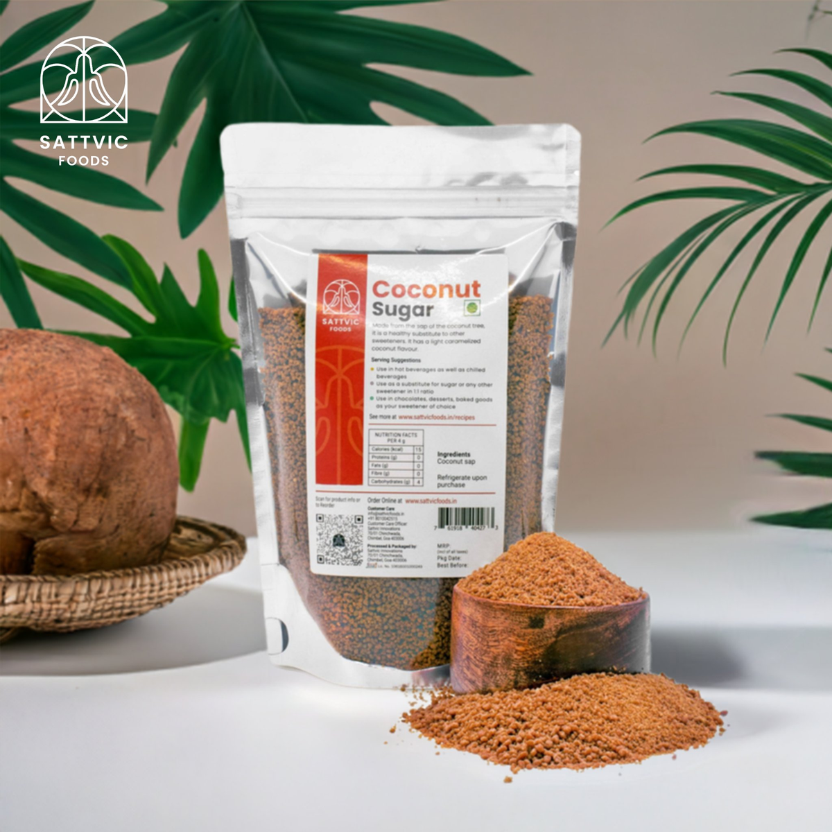 Image 2 of Sattvic Foods Coconut Sugar | Unrefined, Natural, Low-GI Sweetener