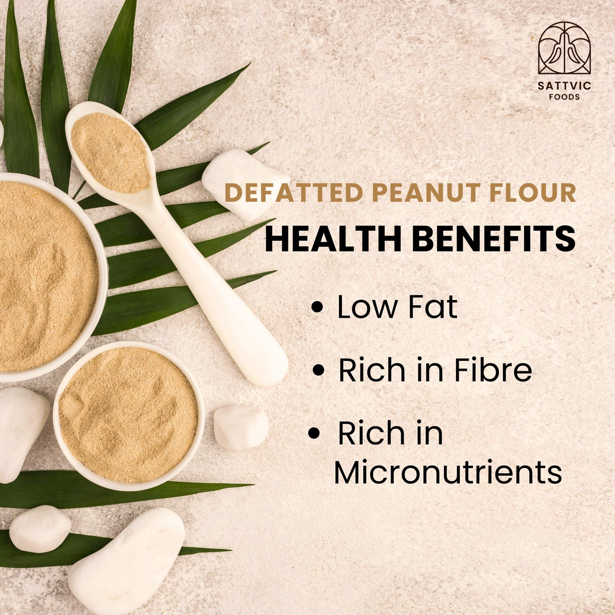 Image 3 of Sattvic Foods Defatted Peanut Flour | Plant-Based & Gluten Free