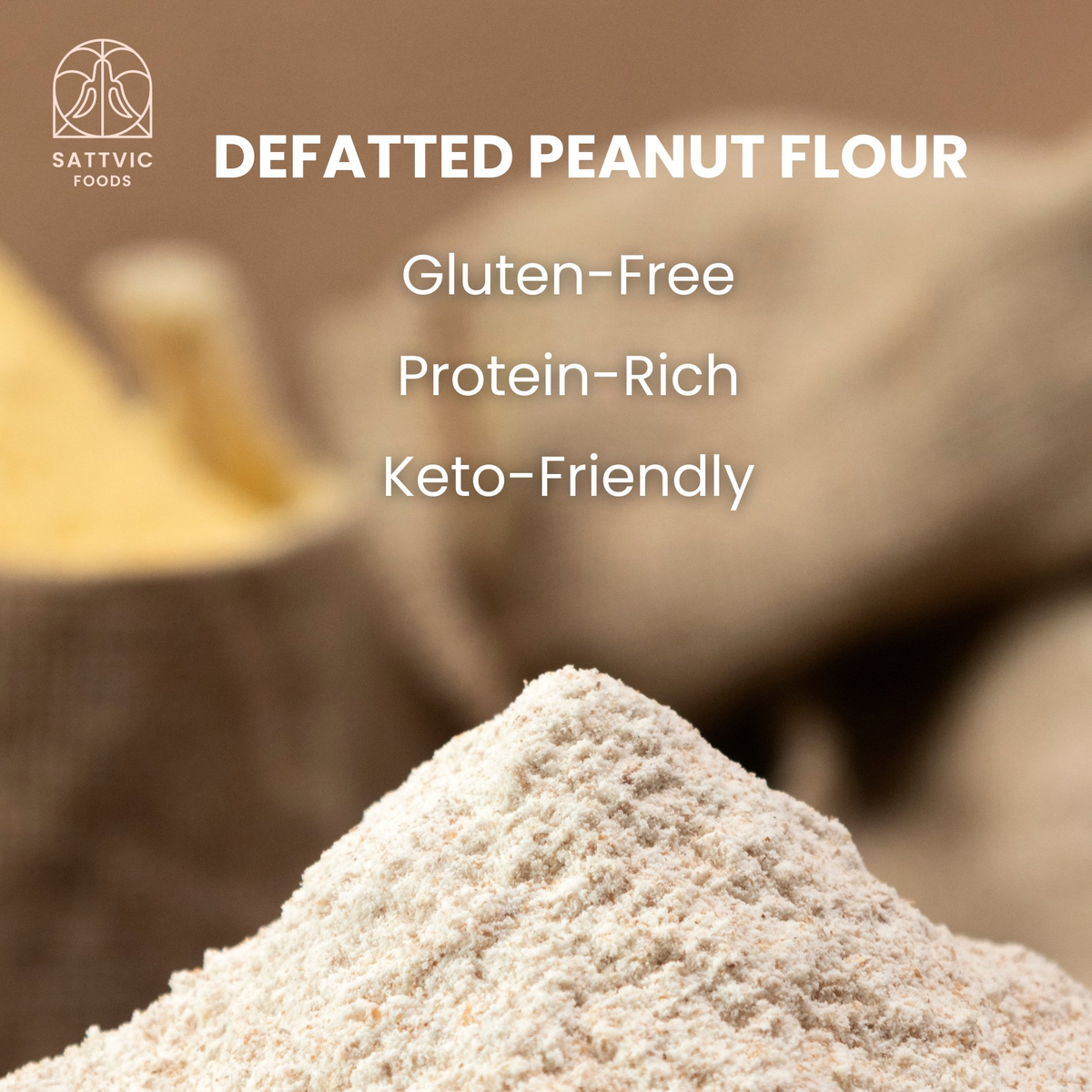 Image 2 of Sattvic Foods Defatted Peanut Flour | Plant-Based & Gluten Free