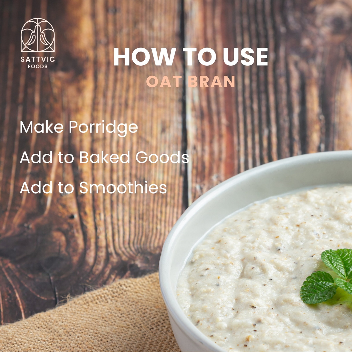 Image 5 of Sattvic Foods Oat Bran - Gluten-free & Fibre-Rich