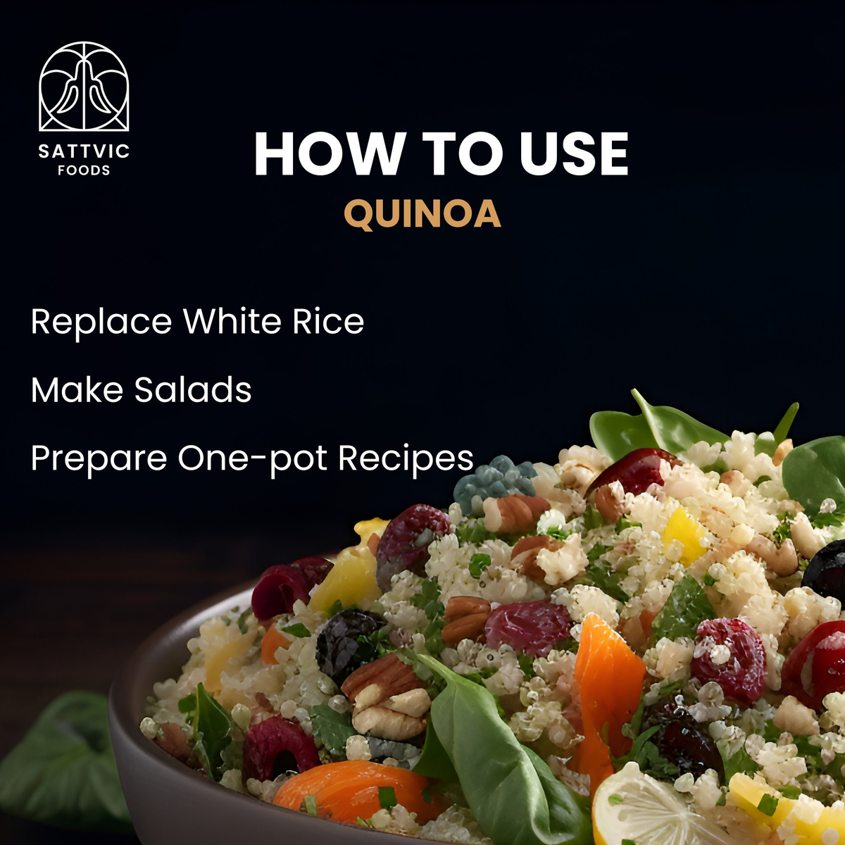 Image 5 of Sattvic Foods Organic Quinoa |  Gluten-free | Low Glycemic Index