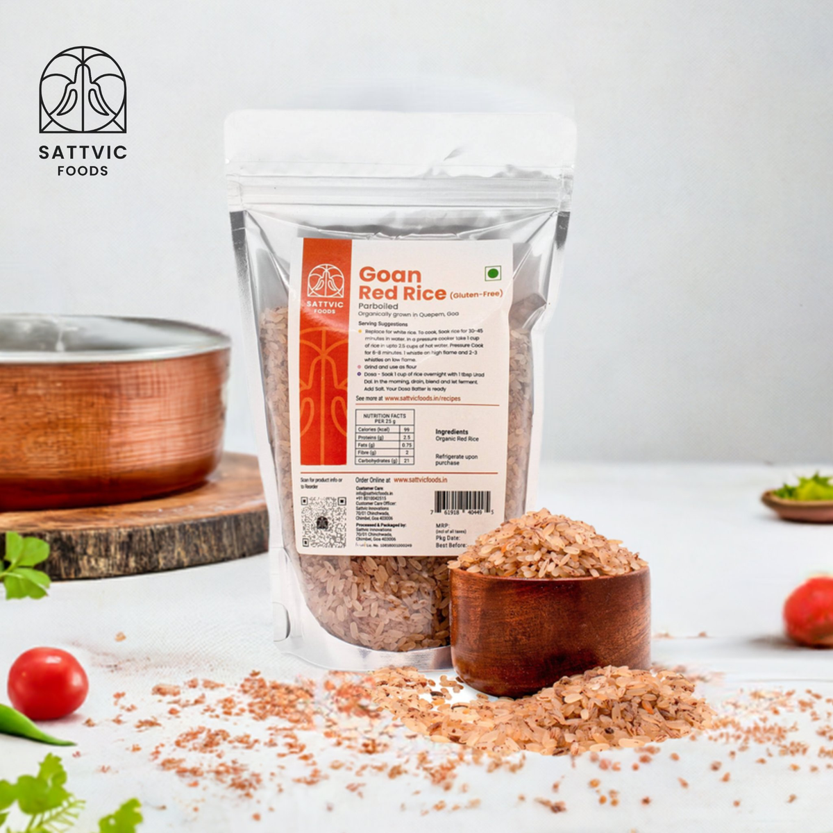 Image 2 of Sattvic Foods Organic Goan Red Rice | Fibre-Rich & Low GI