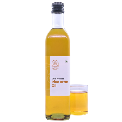 Image 1 of 500 ml for the product Sattvic Foods Rice Bran Oil | Cold-Pressed & Healthy Cooking Oil