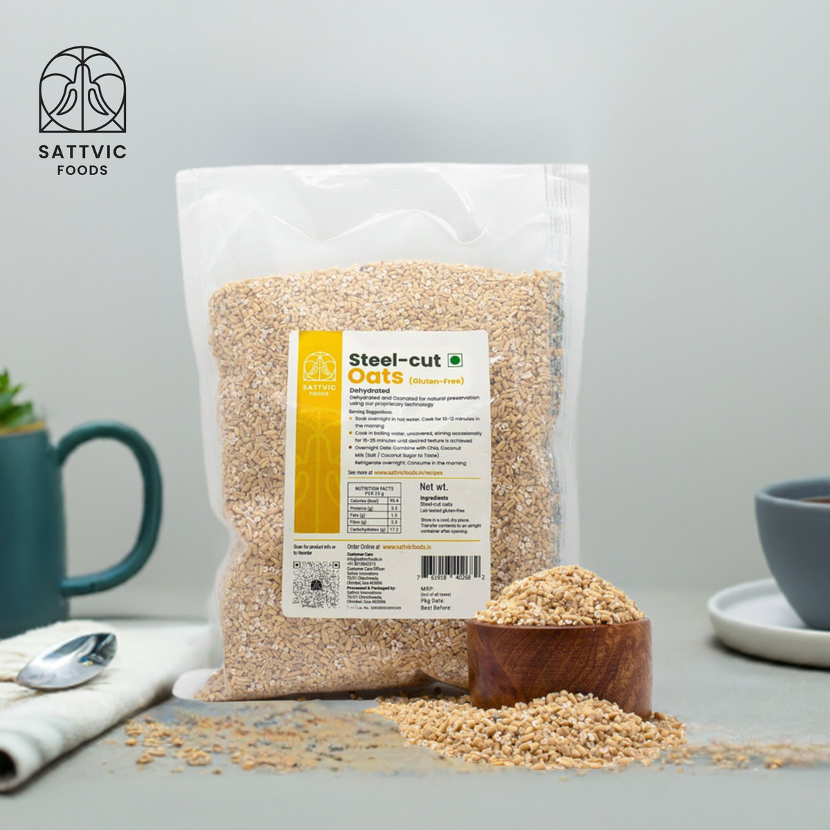 Image 2 of Sattvic Foods Steel Cut Oats | Gluten-free & Low GI