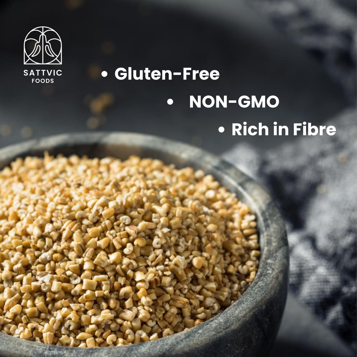 Image 3 of Sattvic Foods Steel Cut Oats | Gluten-free & Low GI