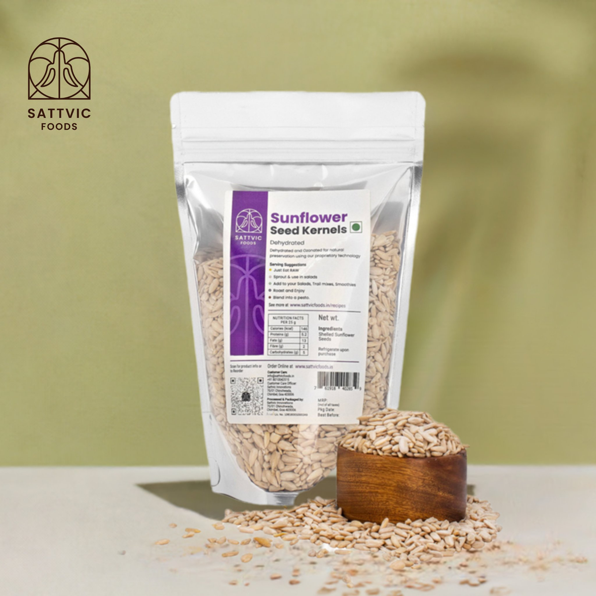Image 5 of Sattvic Foods Raw Sunflower Seeds (No Shell)