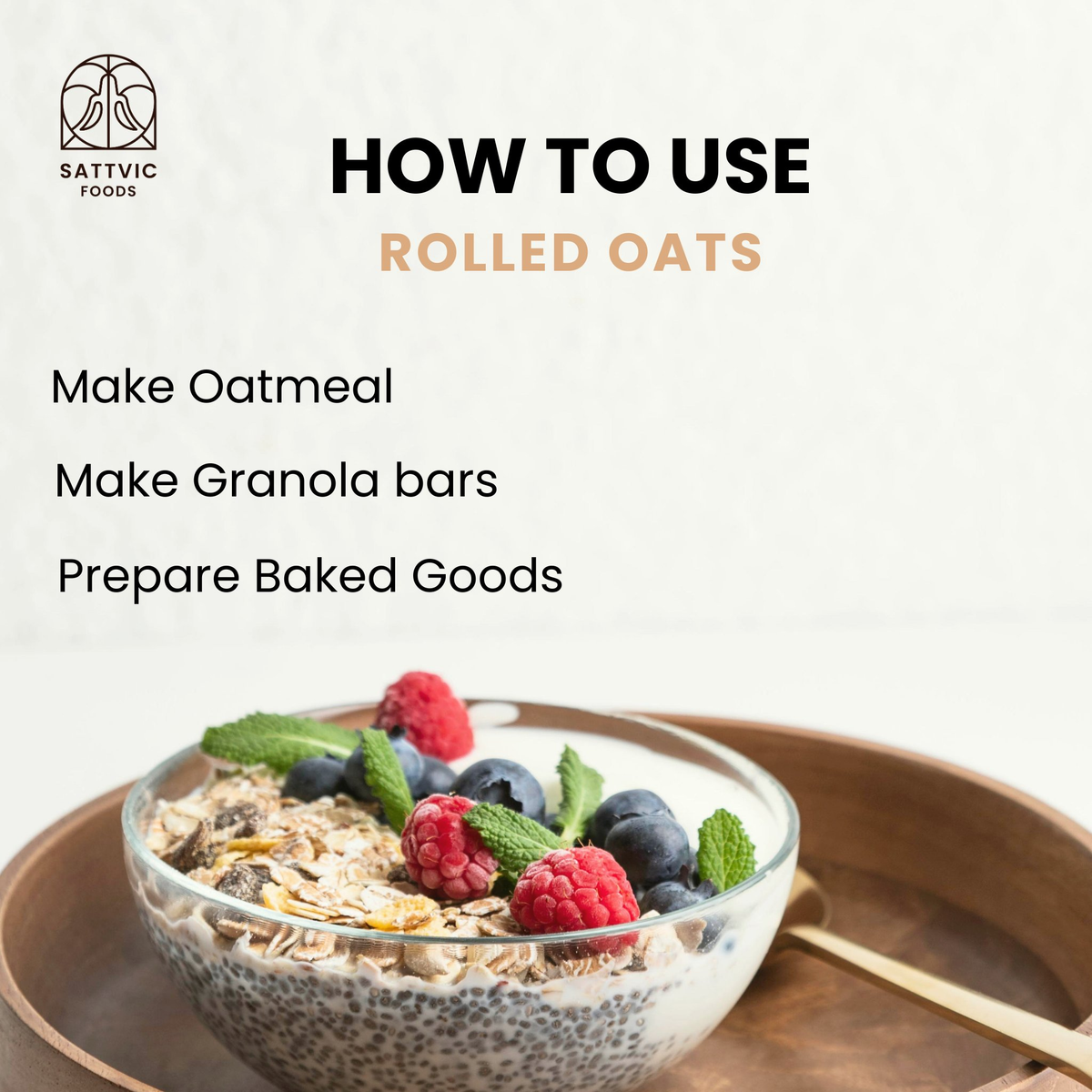 Image 5 of Sattvic Foods Rolled Oats | Jumbo-Sized, Gluten-free, Fibre-Rich