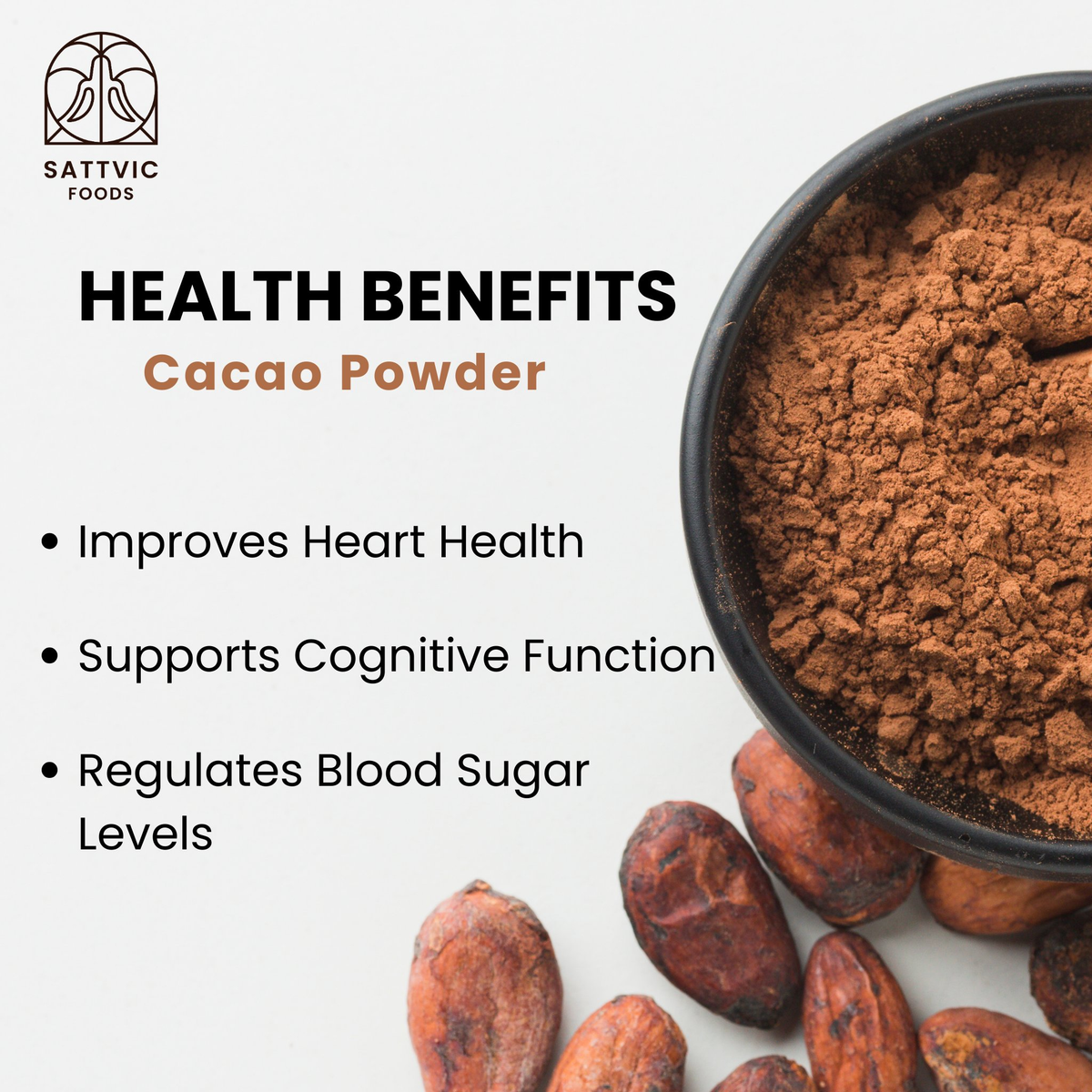 Image 4 of Sattvic Foods Cacao Powder | Pure & Non-Alkalised