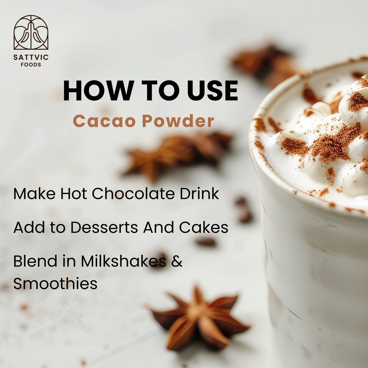 Image 5 of Sattvic Foods Cacao Powder | Pure & Non-Alkalised