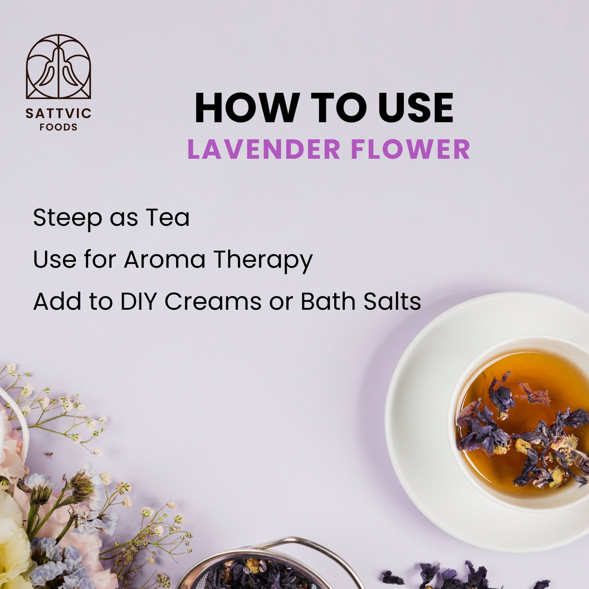 Image 5 of Sattvic Foods Lavender Flowers - Herbal Tea