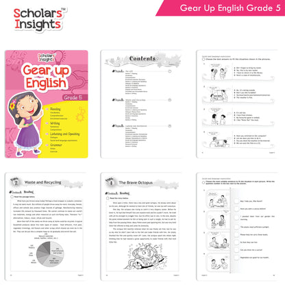 Image 3 of Scholars Insights Gear Up English & Maths Grade 5 Books Set Of 2| Grammar Skills, Maths Logical Reasoning, Problem Solving Book| Ages 10-11 Years