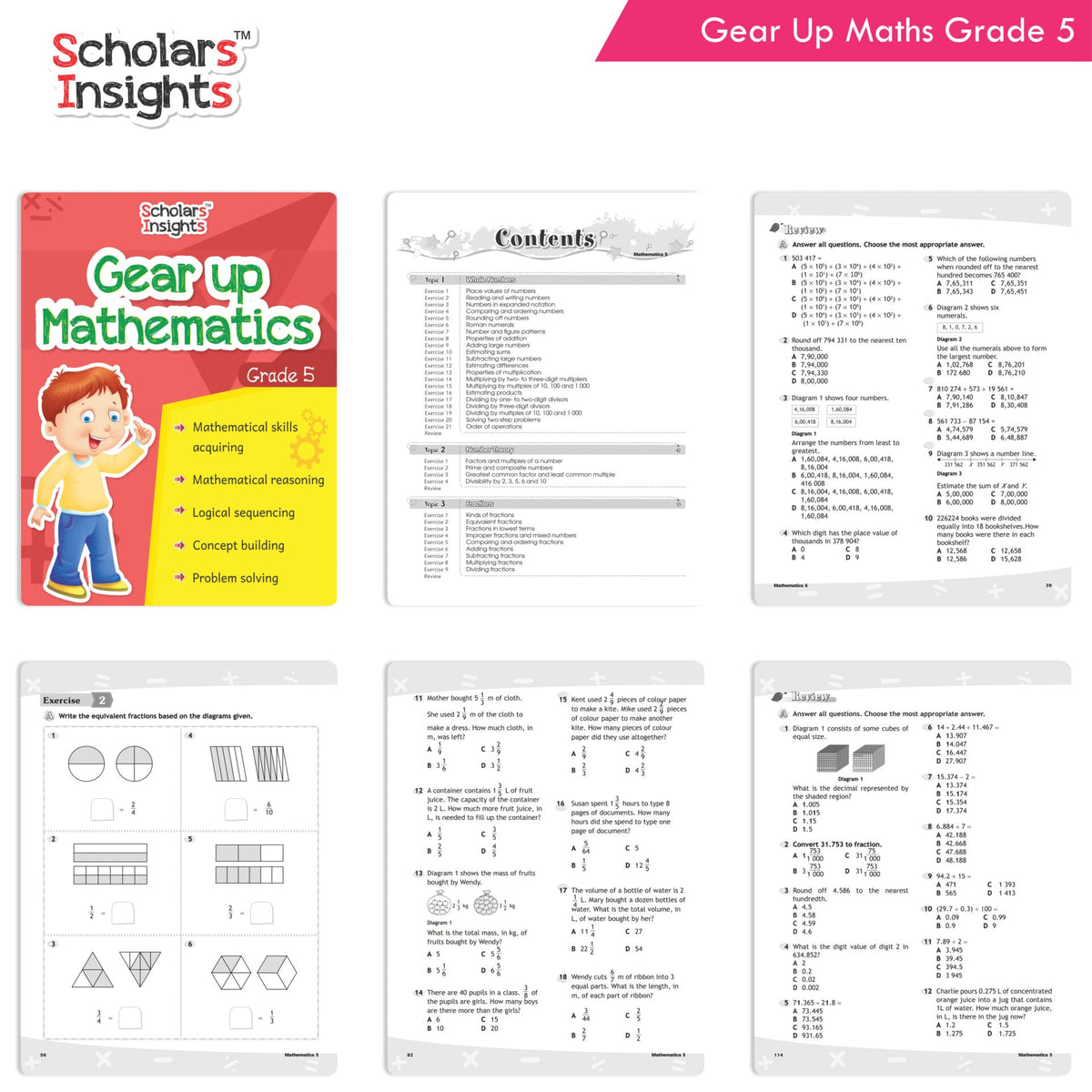 Image 4 of Scholars Insights Gear Up English & Maths Grade 5 Books Set Of 2| Grammar Skills, Maths Logical Reasoning, Problem Solving Book| Ages 10-11 Years