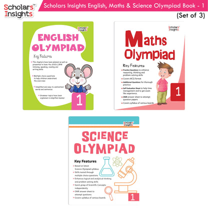 Image 2 of Scholars Insights Olympiad English, Maths and Science Workbooks Set Grade 1| Set of 3| Ages 6 - 8 Year