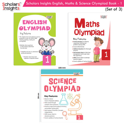 Image 3 of Scholars Insights Olympiad English, Maths and Science Workbooks Set Grade 1| Set of 3| Ages 6 - 8 Year