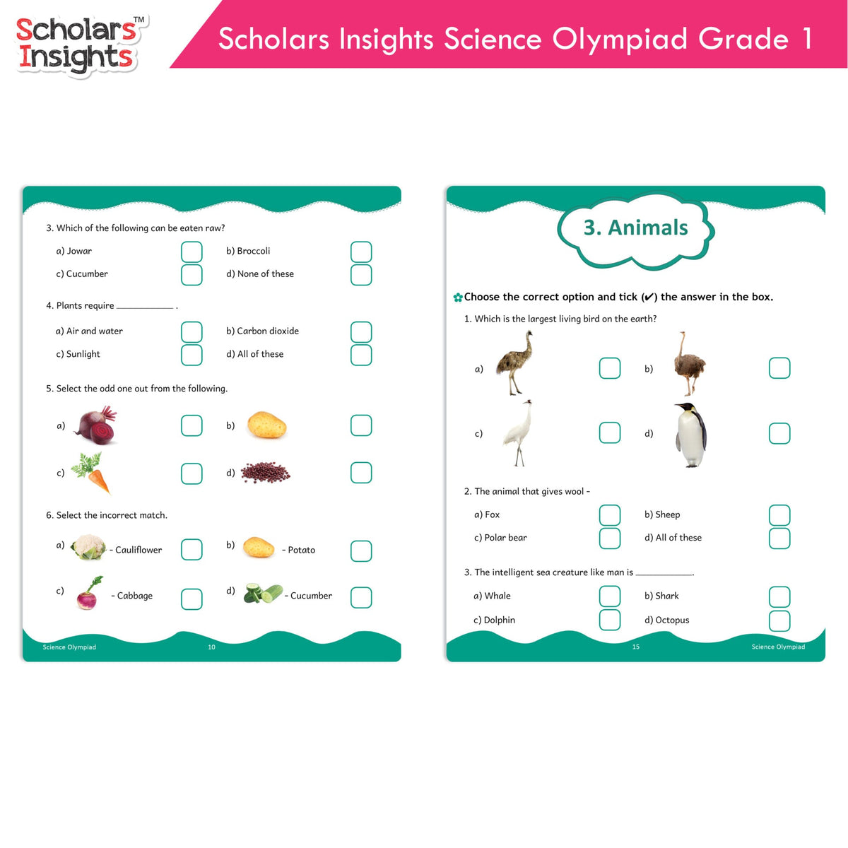 Image 7 of Scholars Insights Olympiad English, Maths and Science Workbooks Set Grade 1| Set of 3| Ages 6 - 8 Year