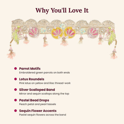 Image 3 of Renu's Creation Parrot & Lotus Pastel Toran