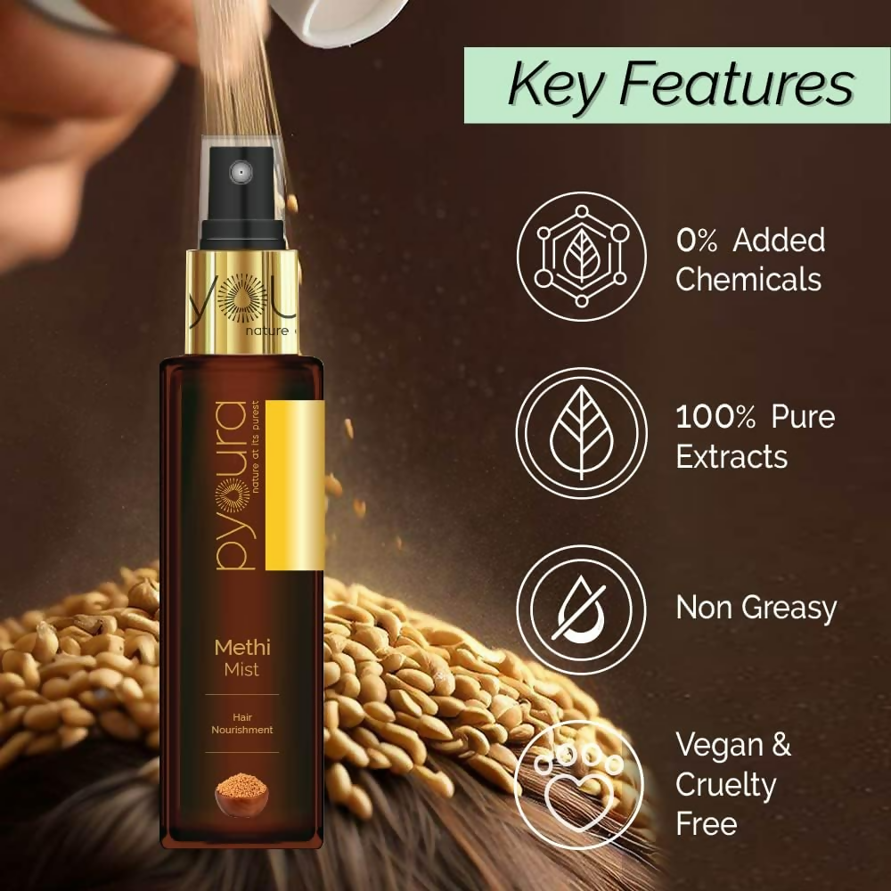 Image 5 of Pyoura Methi Hair Serum Mist Anti-Frizz Non-sticky & Non-greasy Hair Serum For Soft & Shiny Hair