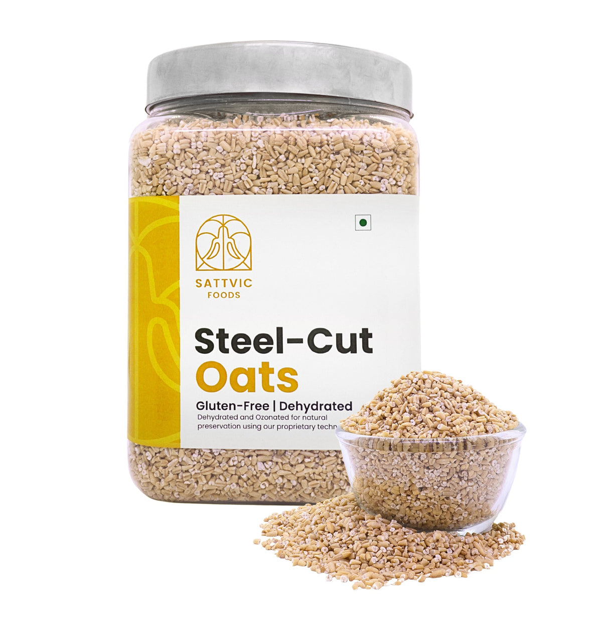 Image 12 of 1.7 kg for the product Sattvic Foods Steel Cut Oats | Gluten-free & Low GI