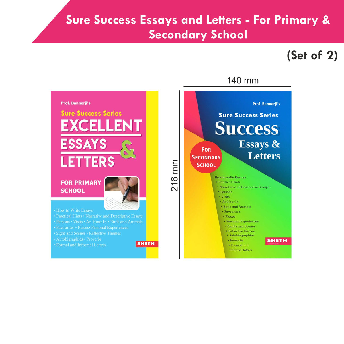 Image 2 of Sure Success Primary & Secondary School Essays and Letters Books Set of 2| Formal & Informal Letters, Descriptive Essays