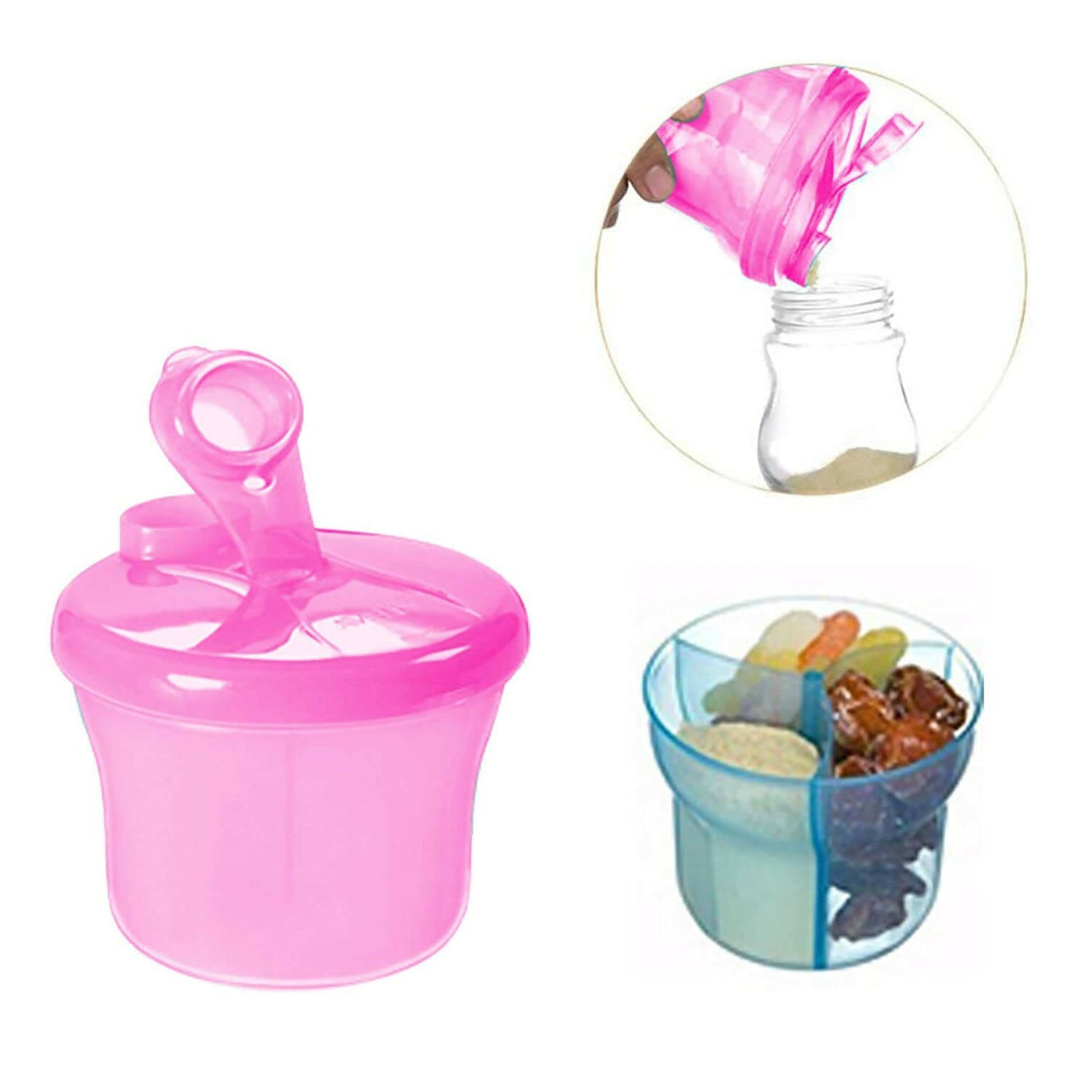 Image 2 of Safe-O-Kid Bpa Free Portable Milk Powderfood Storage Box For Baby, Pink