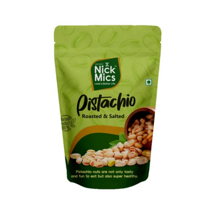 Image 1 of 250 gm for the product Nickmics Roasted & Salted Pistachio