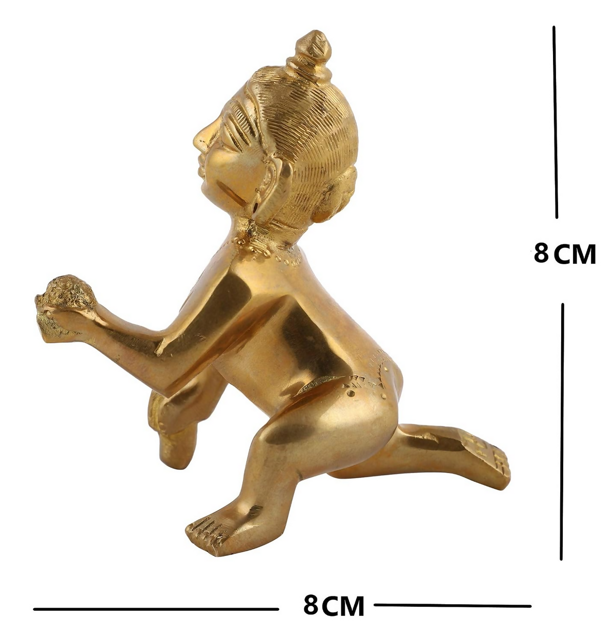 Image 2 of UAPAN Brass Laddu Gopal Gold - 8 cm