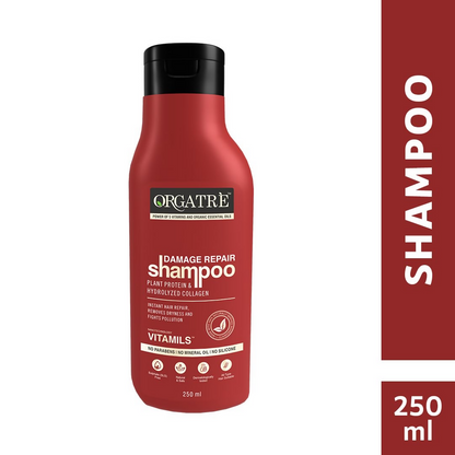 Image 6 of Orgatre Damage Repair Shampoo For Women & Men For Rough Dull & Damaged Hair With Protein & Hydrolyzed Collagen