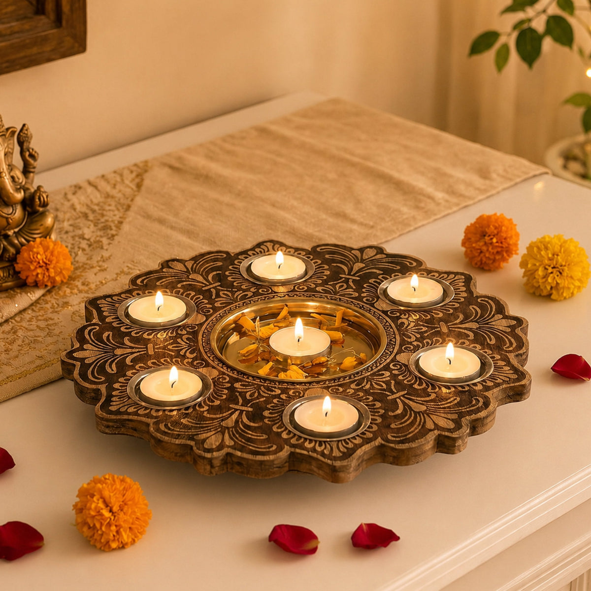 Image 6 of Behoma Mandala Urli – Brown